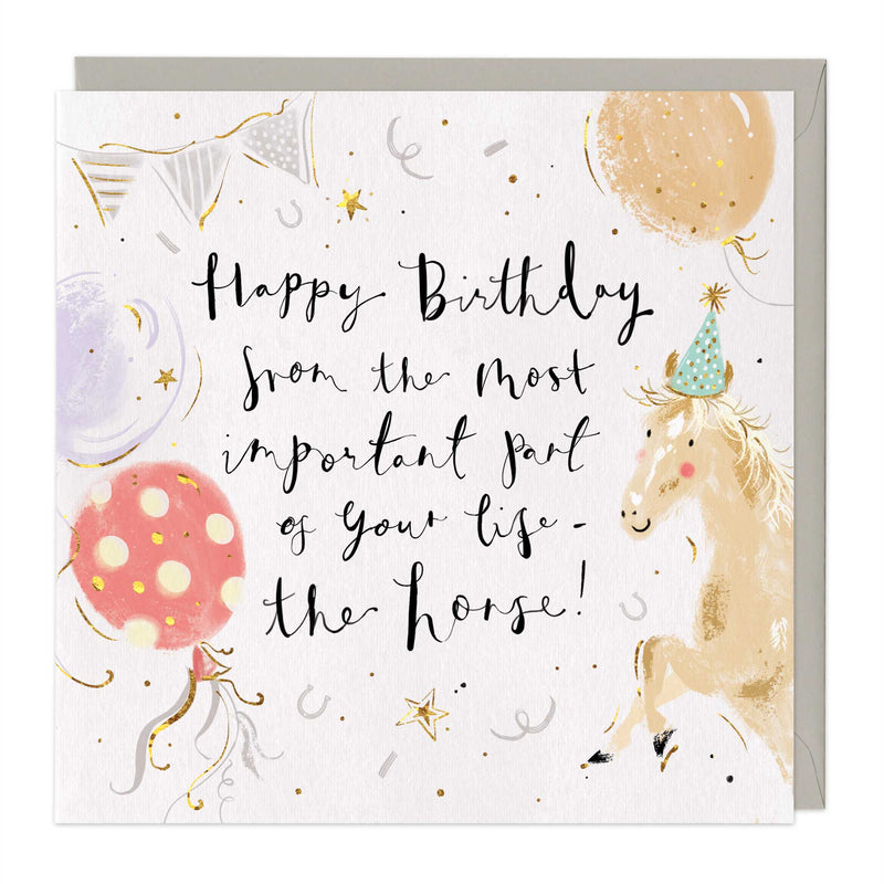 Greeting Card-E608 - Happy Birthday From The Horse Card-Whistlefish