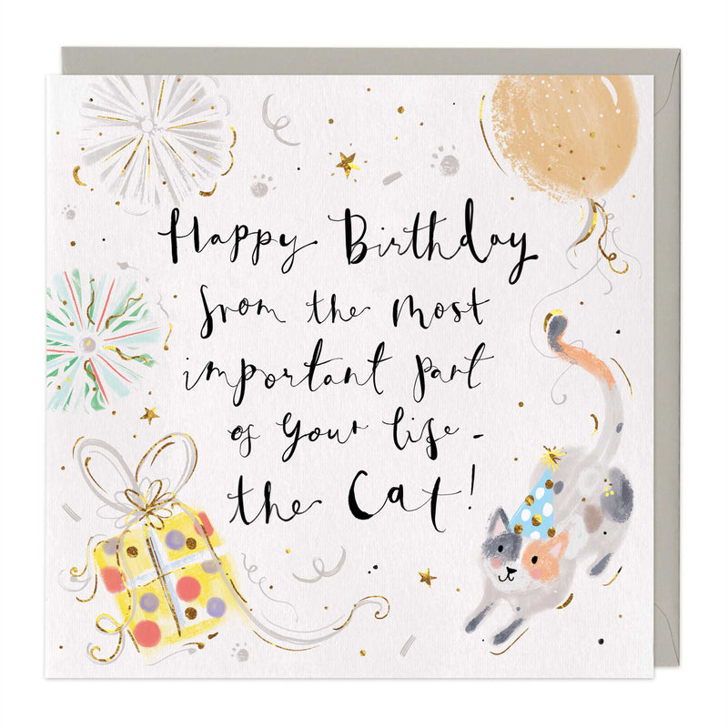 Greeting Card-E609 - Happy Birthday From The Cat Card-Whistlefish