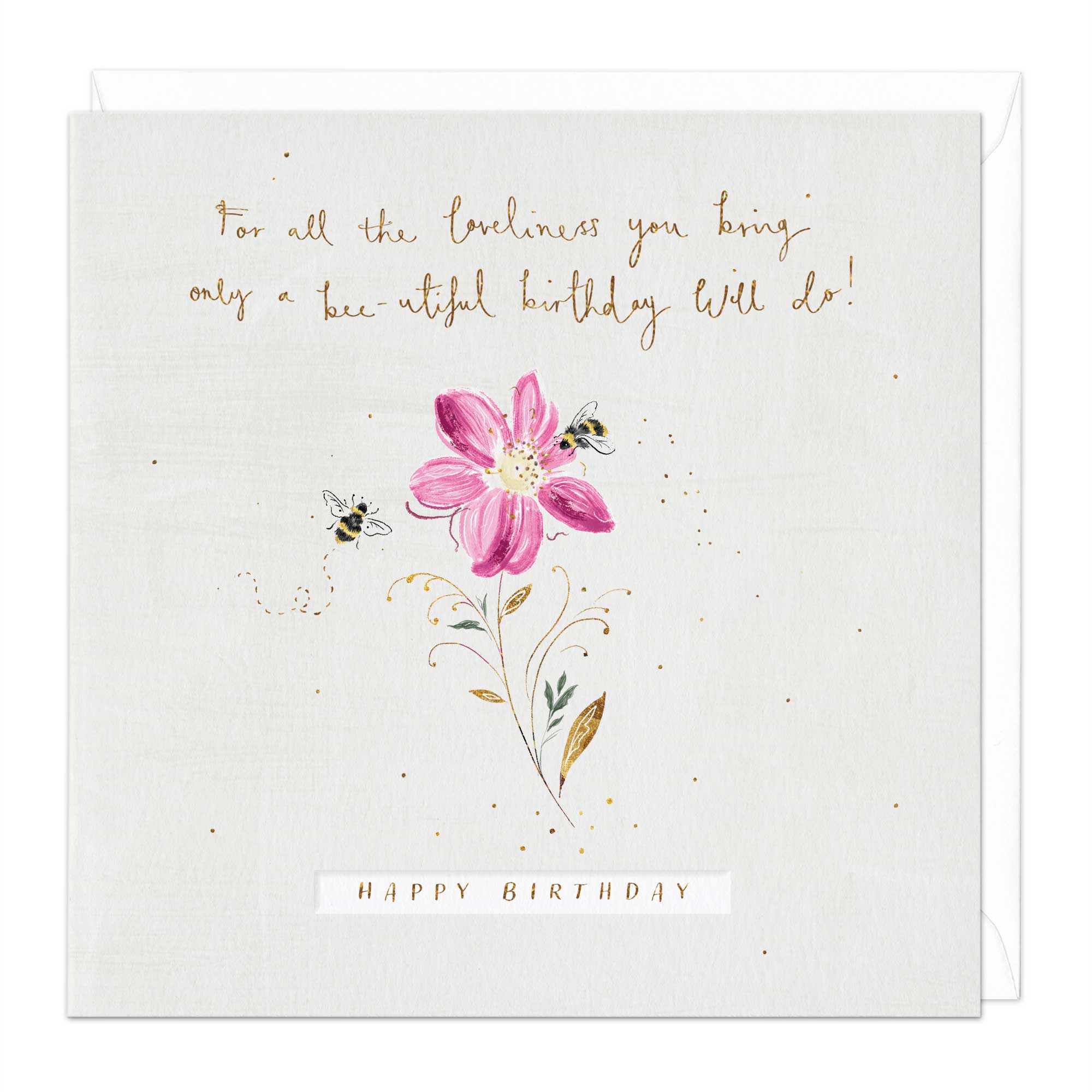Bees On A Flower Birthday Card - Whistlefish
