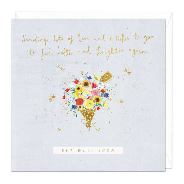 Greeting Card-E617 - Get Well Soon Bouquet Card-Whistlefish