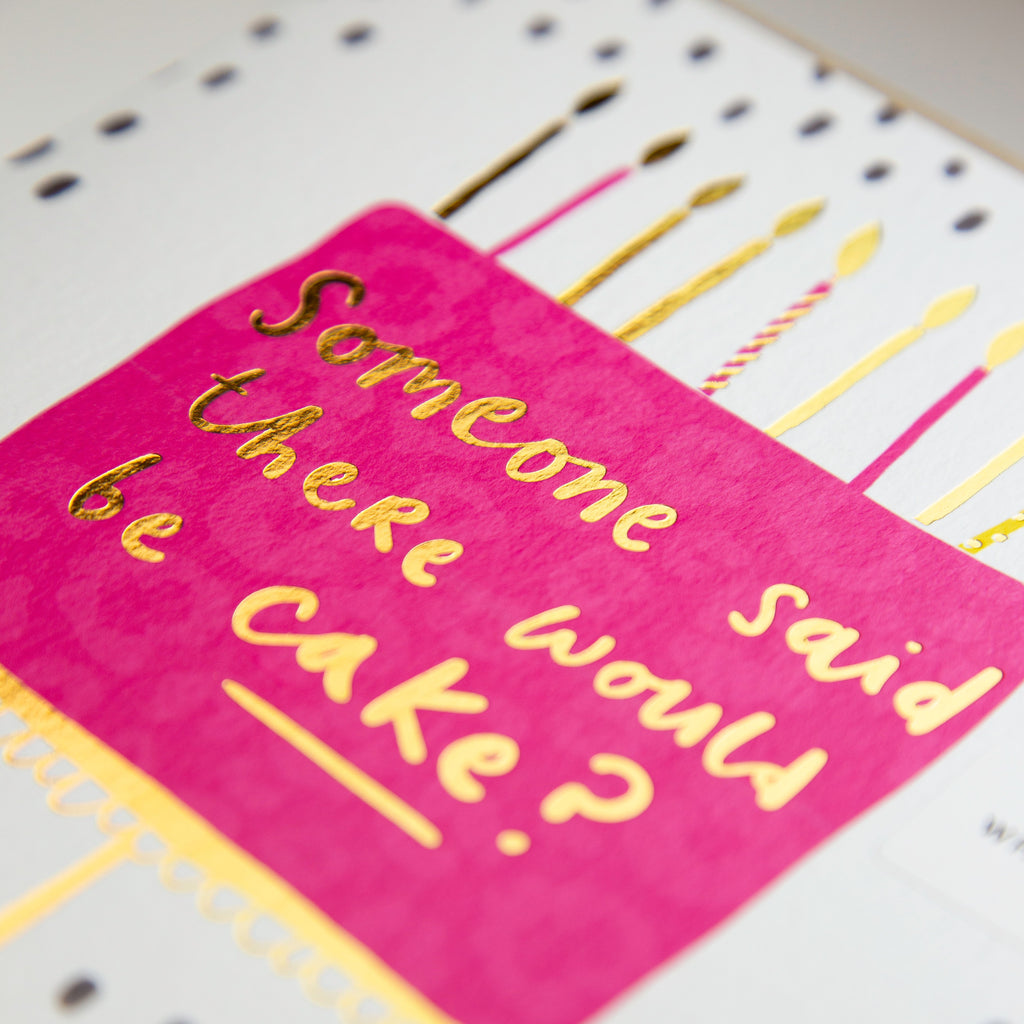Greeting Card-E628 - Pink Birthday Cake Card-Whistlefish