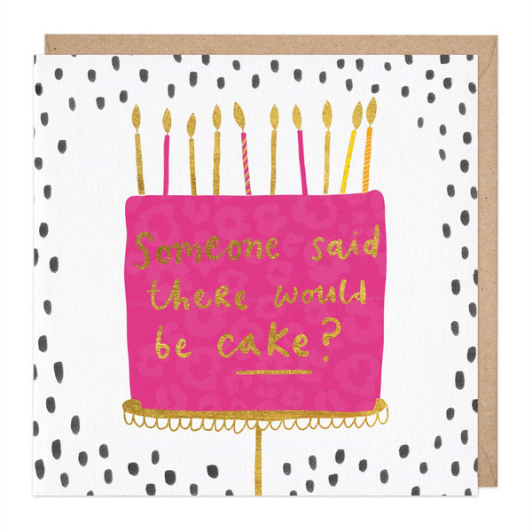 Greeting Card-E628 - Pink Birthday Cake Card-Whistlefish