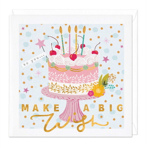 Greeting Card-E630 - Make A Big Wish Birthday Card-Whistlefish