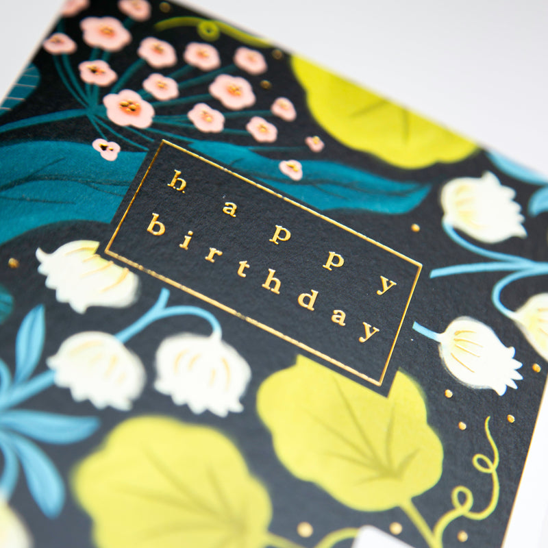 Greeting Card-E635 - Happy Birthday Floral Card-Whistlefish
