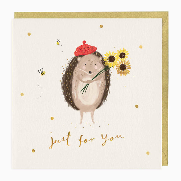 Greeting Card-E643 - Little Hedgehog Just For You Card-Whistlefish