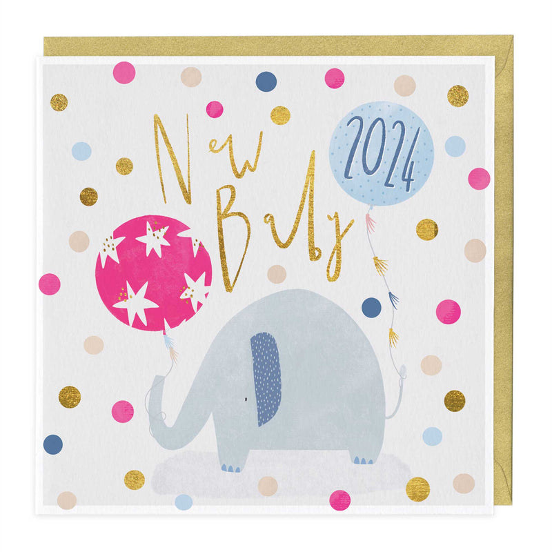 Greeting Card-E645 - 2024 New Baby Elephant Card-Whistlefish