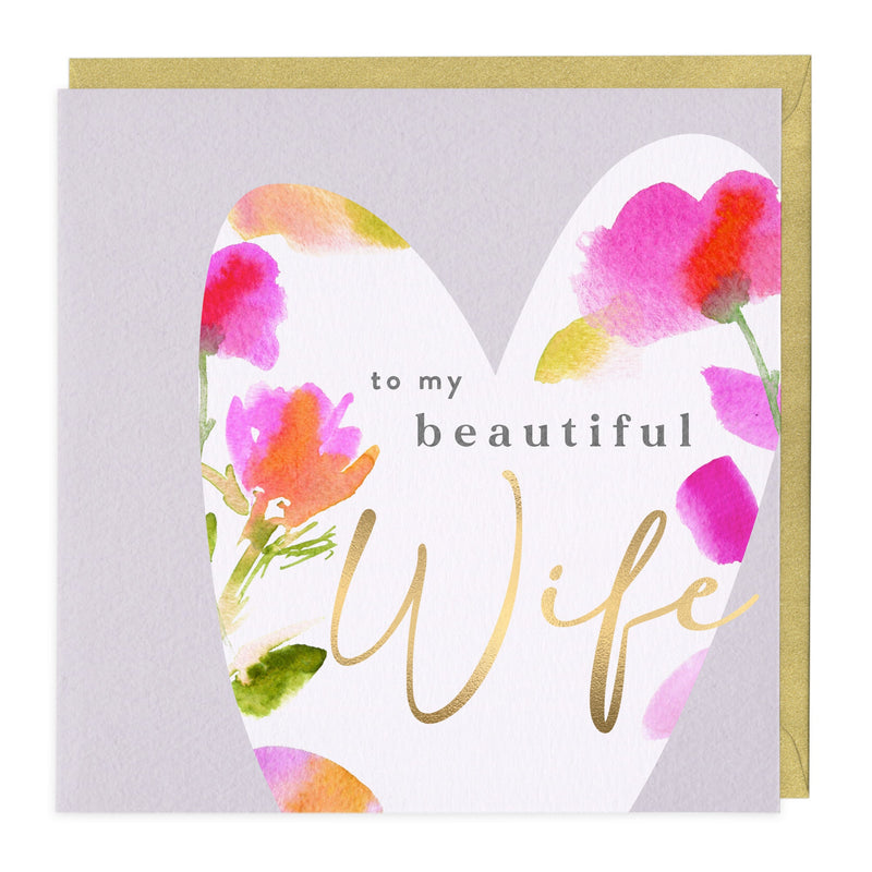 Greeting Card-E647 - To my beautiful Wife card-Whistlefish