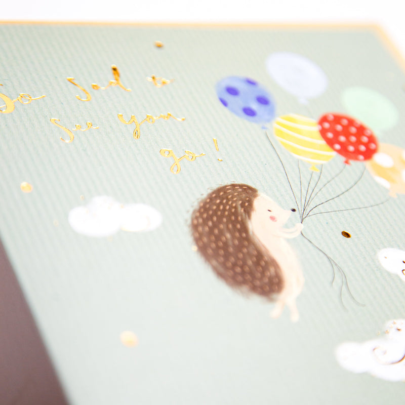 Greeting Card-E652 - Hedgehog sorry you're leaving card-Whistlefish