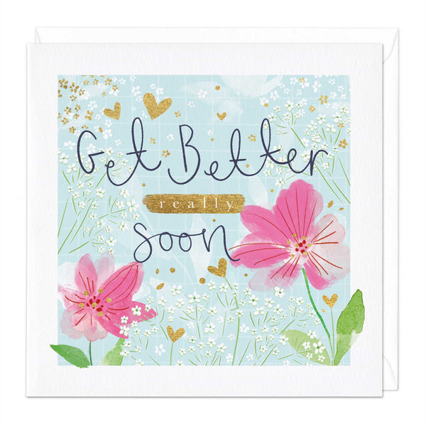 Greeting Card-E653 - Get better soon Floral card-Whistlefish