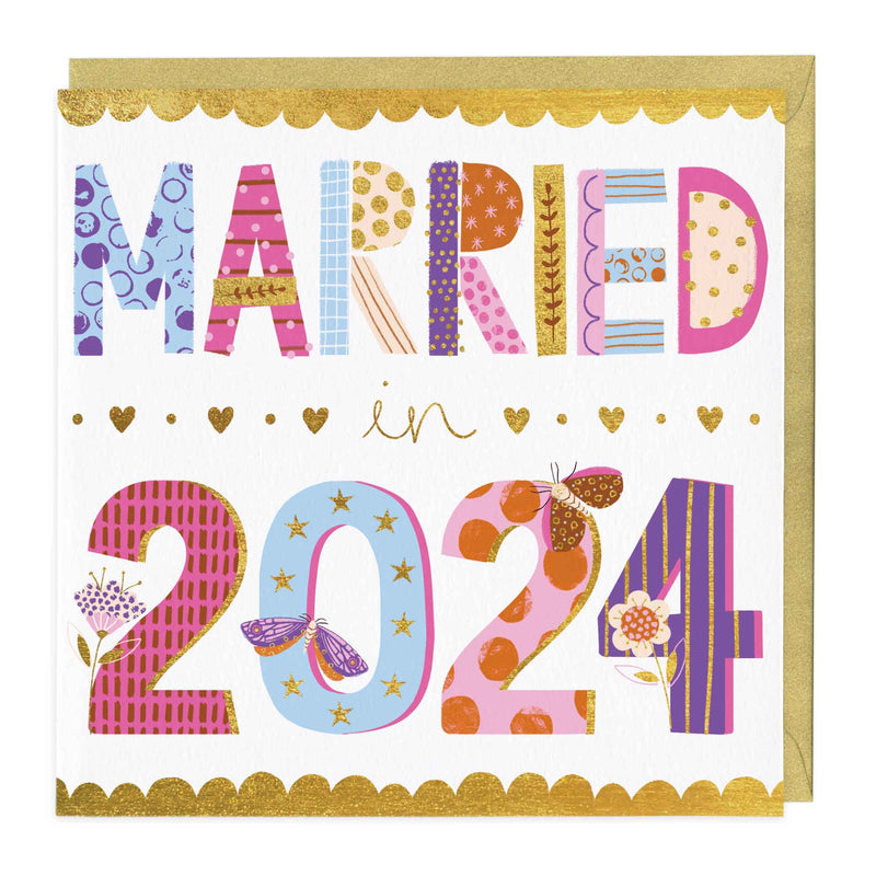 Greeting Card-E654 - Married in 2024 patchwork card-Whistlefish