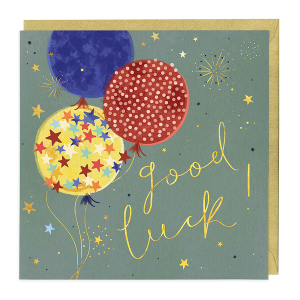 Greeting Card-E655 - Good luck balloons card-Whistlefish