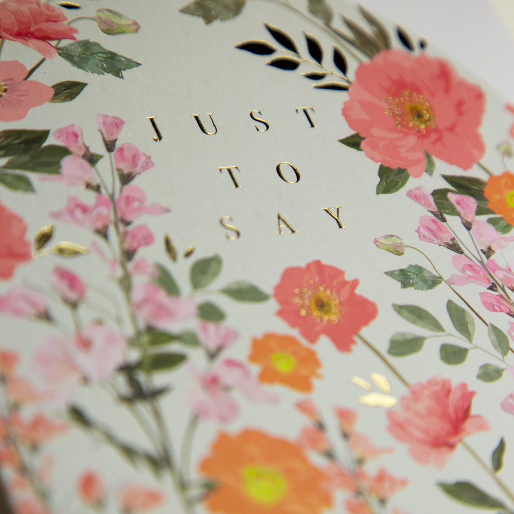 Greeting Card-E660 - Pink Arch Flowers Birthday Card-Whistlefish