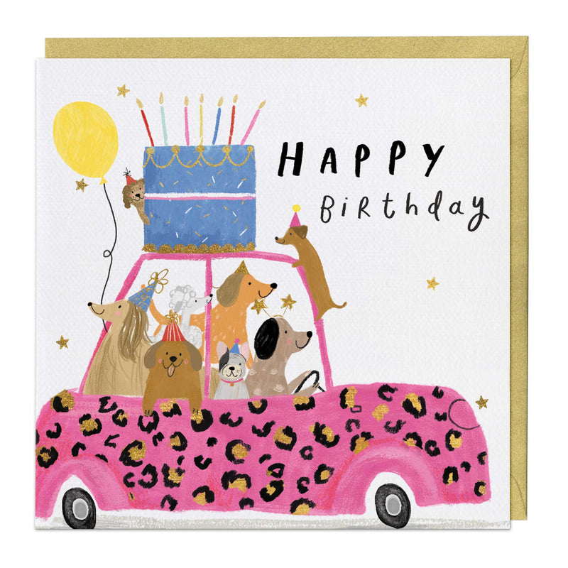 Greeting Card - E689 - Party dog birthday Card - Party dog birthday Card