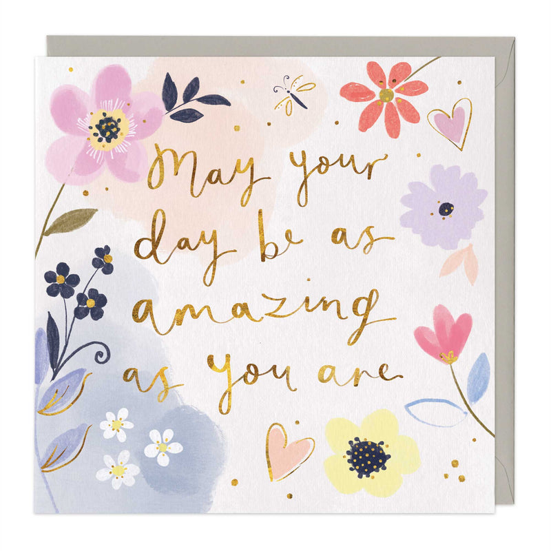 Greeting Card - E691 - Floral Amazing Day Card - Floral Amazing Day Card - Whistlefish