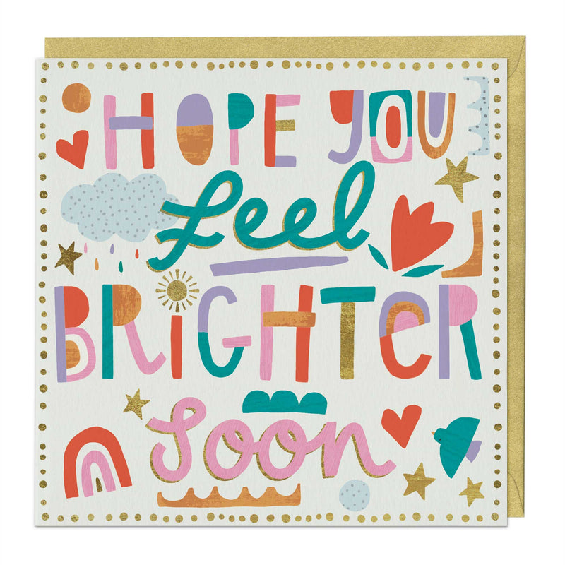 Greeting Card - E692 - Feel Brighter Soon Patchwork Card - Feel Brighter Soon Patchwork Card - Whistlefish