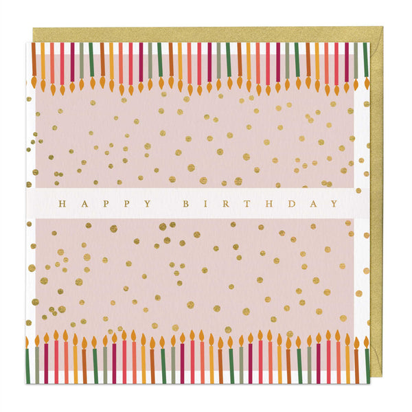 Greeting Card - E693 - Happy Birthday Symmetrical Candles Birthday Card - Happy Birthday Symmetrical Candles Birthday Card - Whistlefish