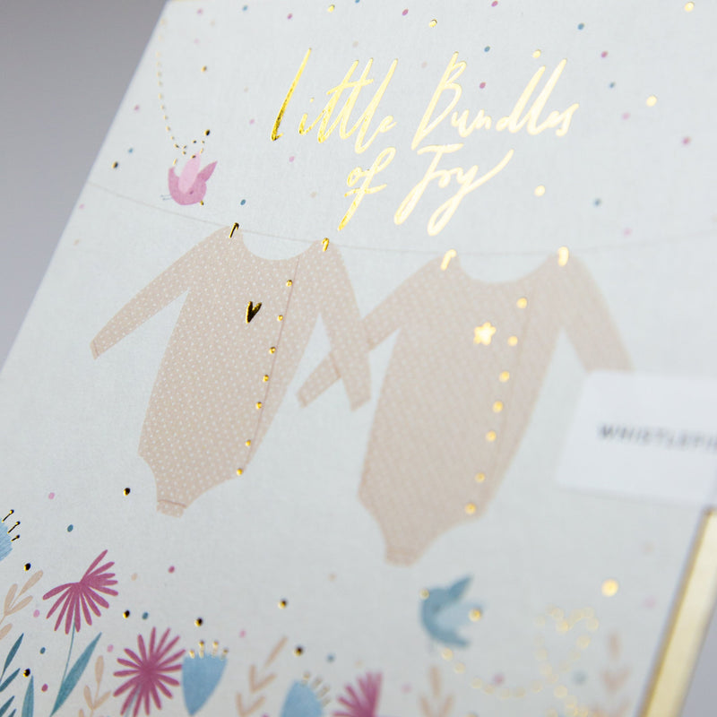 Greeting Card - E700 - Little Bundles of Joy New Baby Card - Little Bundles of Joy New Baby Card - Whistlefish