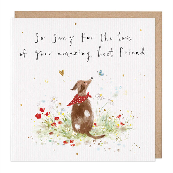 Greeting Card - E705 - Sorry for you loss, Dog Sympathy Card - Sorry for you loss, Dog Sympathy Card - Whistlefish