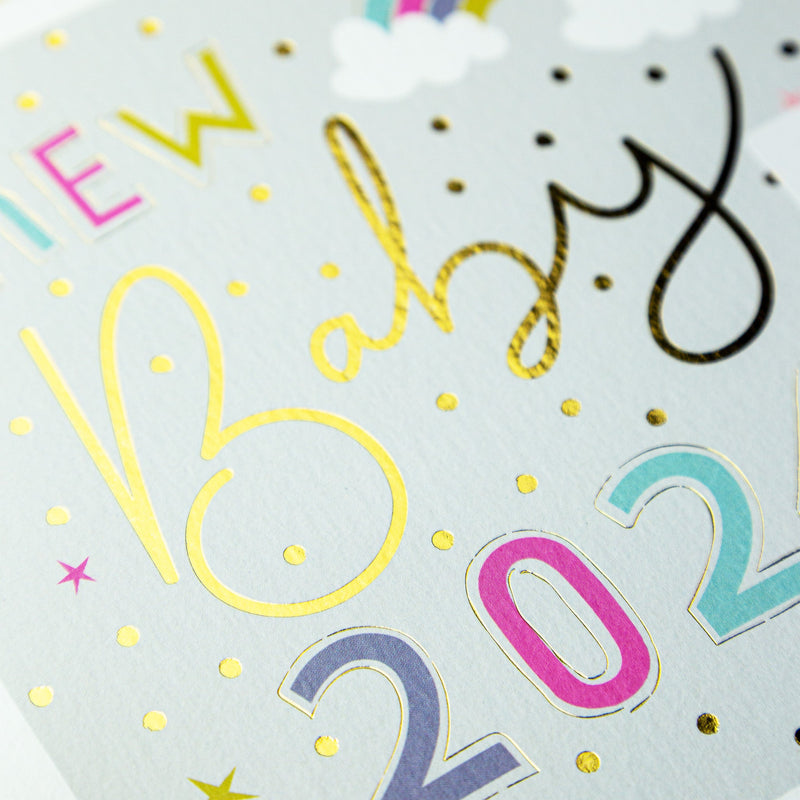 Greeting Card - E721 - Rainbow New Baby 2024 Card - Rainbow New Baby 2024 Card - Whistlefish