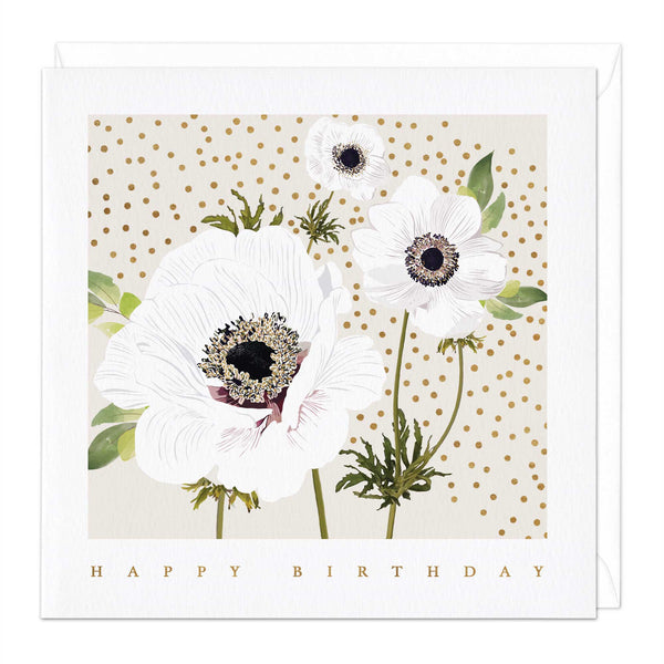 Greeting Card - E745 - Gilded Anemone Birthday Card - Gilded Anemone Birthday Card - Whistlefish