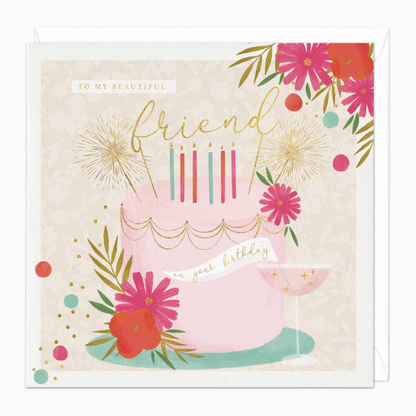 Greeting Card-E753 - Beautiful Friend Birthday Card-Whistlefish