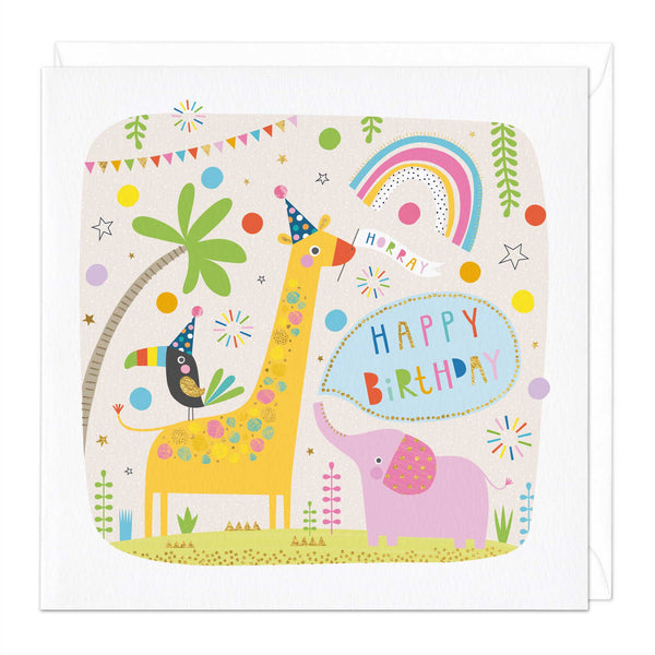 Greeting Card - E755 - Safari Celebration Birthday Card - Safari Celebration Birthday Card - Whistlefish