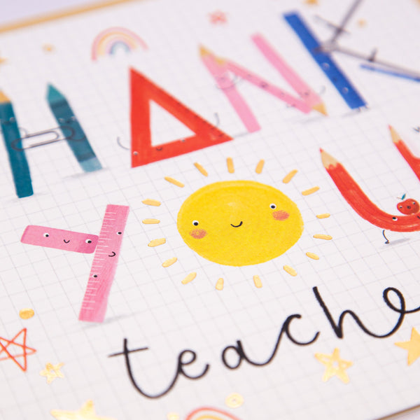 Greeting Card - E761 - Thank You, Teacher Card - Thank You, Teacher Card - Whistlefish