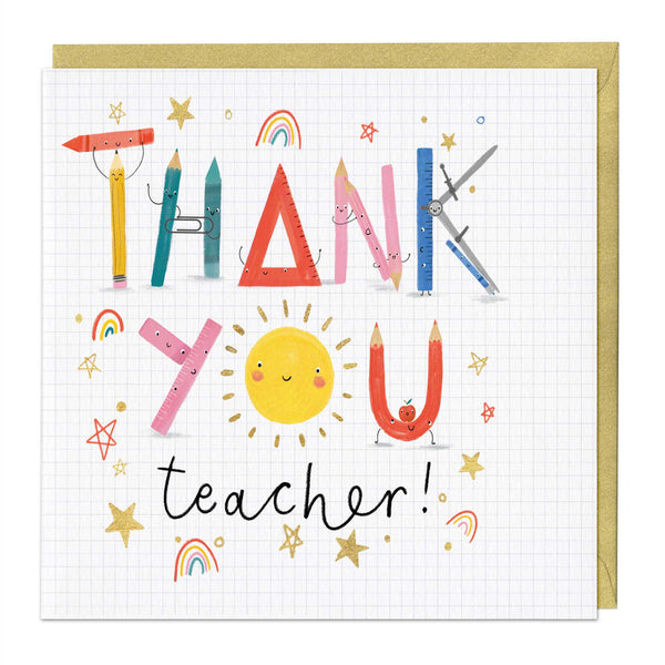Greeting Card - E761 - Thank You, Teacher Card - Thank You, Teacher Card - Whistlefish