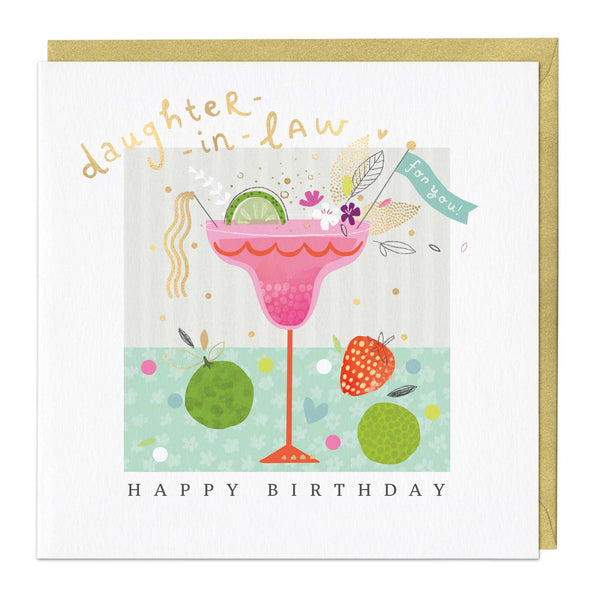 Greeting Card - E767 - Daughter In-Law Cocktail Birthday Card - Daughter In-Law Cocktail Birthday Card - Whistlefish