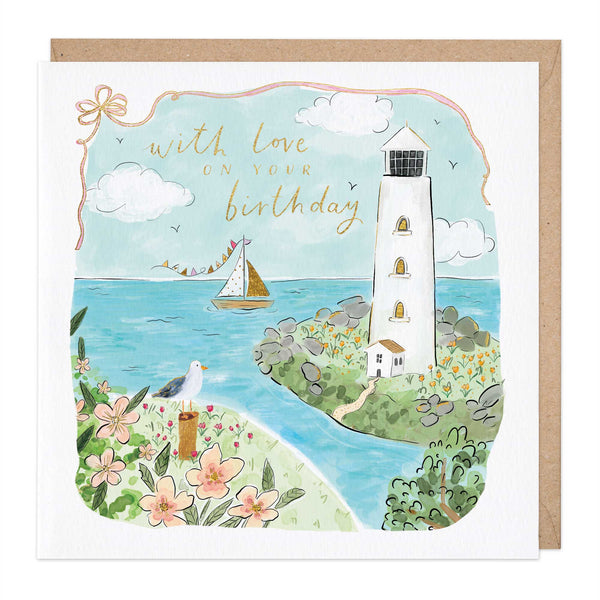 Greeting Card - E768 - Lighthouse Birthday Card - Lighthouse Birthday Card - Whistlefish