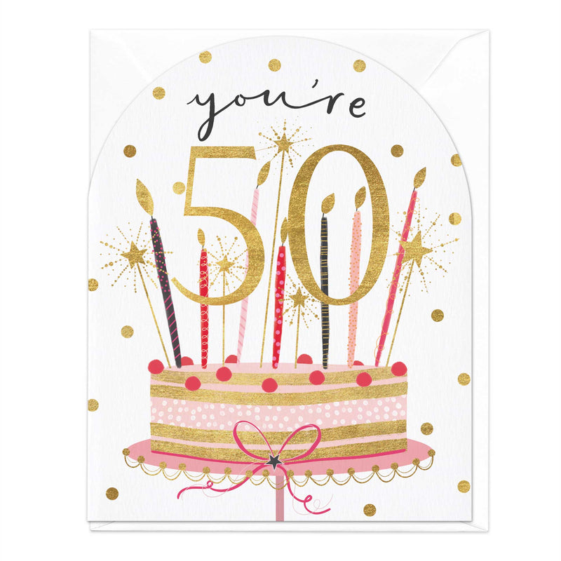 Greeting Card - E777 - You're 50 Birthday Cake card - You're 50 Birthday Cake card - Whistlefish