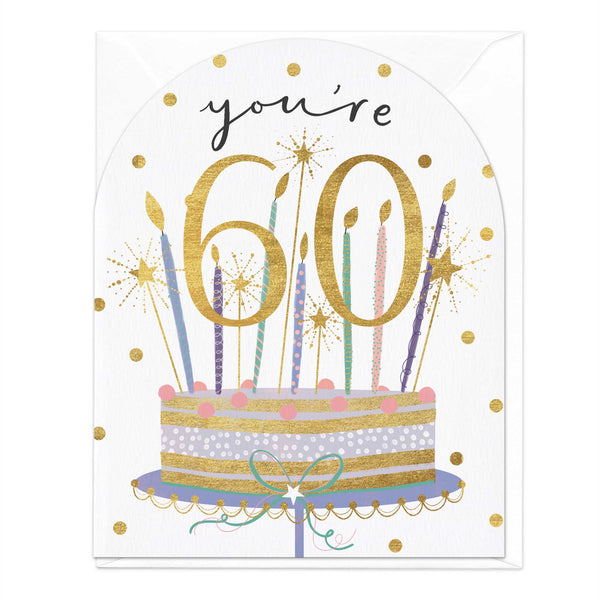 Greeting Card - E778 - You're 60 Birthday Cake card - You're 60 Birthday Cake card - Whistlefish