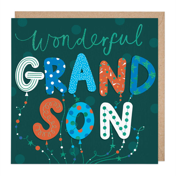 Greeting Card - E785 - Wonderful Grandson Card - Wonderful Grandson Card - Whistlefish