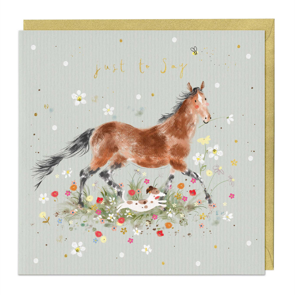 Greeting Card - E814 - Running Through the Meadow Card - Running Through the Meadow Card - Whistlefish