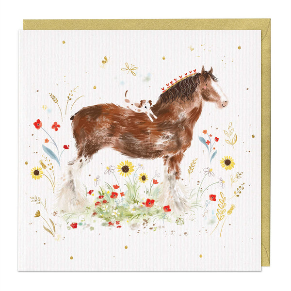 Greeting Card - E815 - Dog and Horse Best Friends Card - Dog and Horse Best Friends Card - Whistlefish