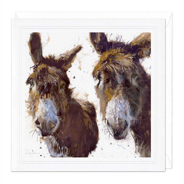 Greeting Card - F005 - Donkeys Art Card - Donkeys Art Card - Whistlefish