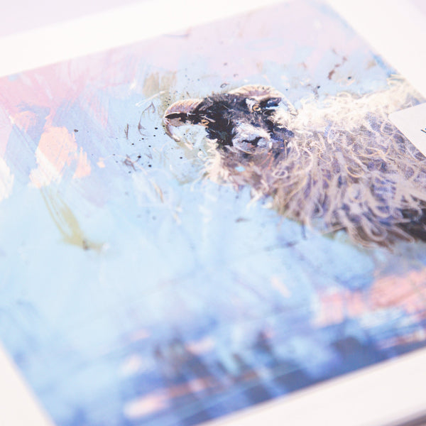 Greeting Card - F006 - Ewe On The Blue Art Card - Ewe on the Blue Art Card - Whistlefish
