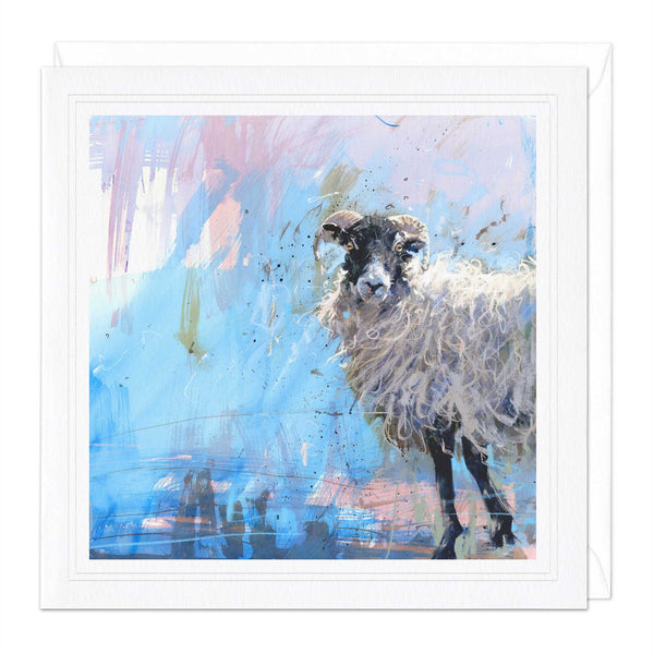 Greeting Card - F006 - Ewe on the Blue Art Card - Ewe on the Blue Art Card - Whistlefish