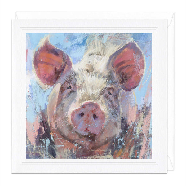 Greeting Card - F008 - Gilling Pig Art Card - Gilling Pig Art Card - Whistlefish