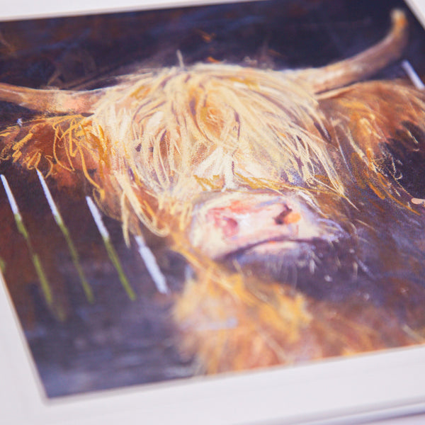 Greeting Card - F010 - Highland Cow Art Card - Highland Cow Art Card - Whistlefish