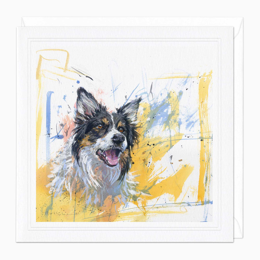 Greeting Card-F021 - Tri-Colour Collie Art Card-James Bartholomew