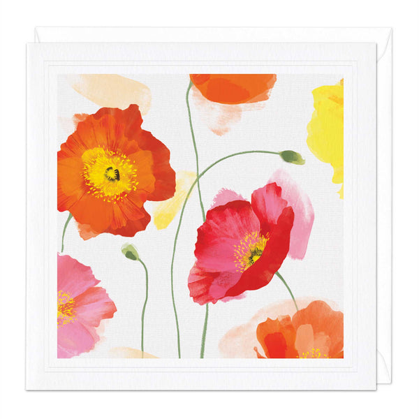 Greeting Card - F027 - Pink Poppies Art Card - Pink Poppies Art Card - Whistlefish