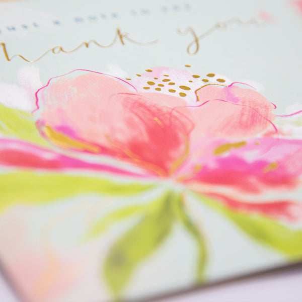 Greeting Card - F029 - Pink Peony Thank You Card - Pink Peony Thank You Card - Whistlefish