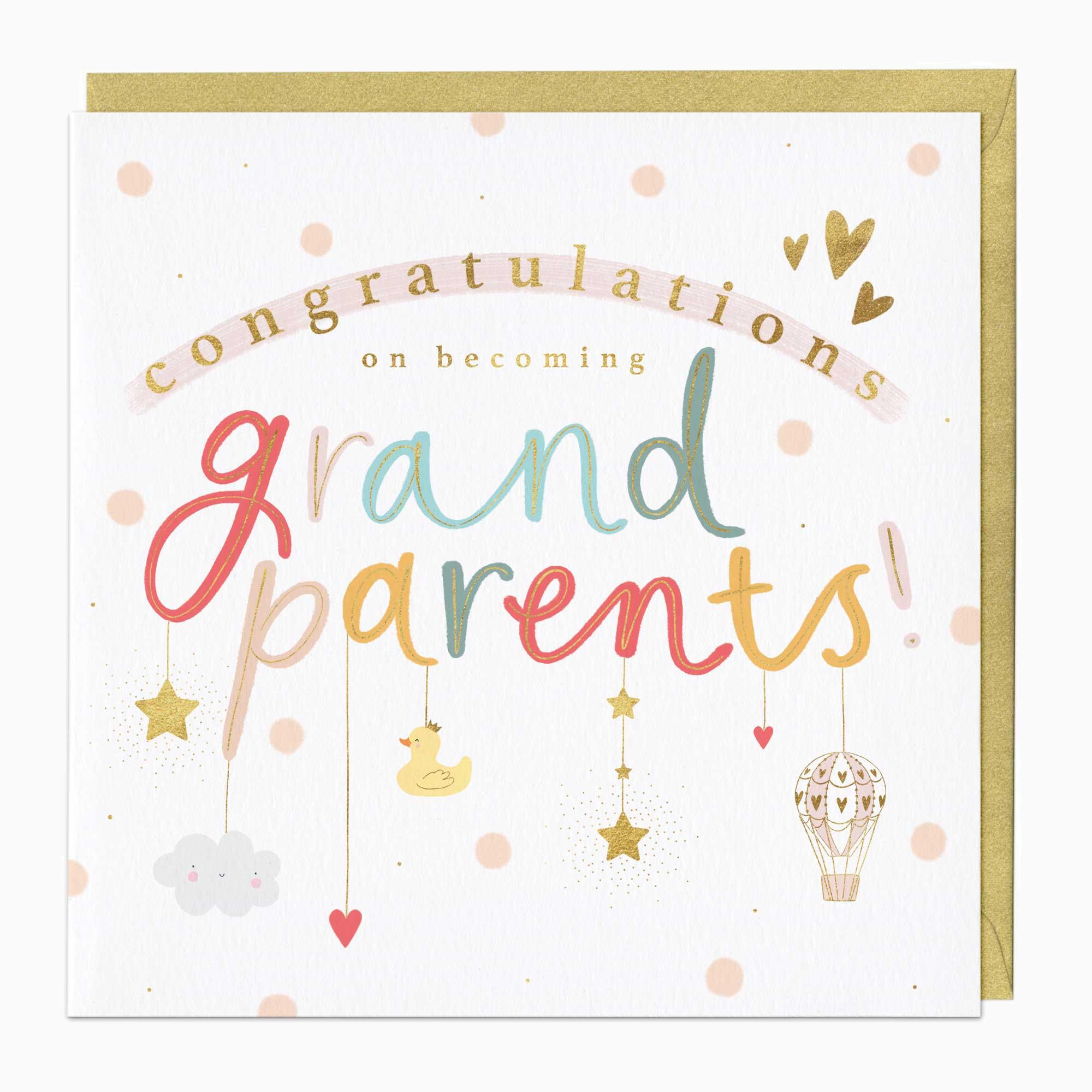 Greeting Card-F032 - Grandparents Mobile Congratulations Card-Whistlefish
