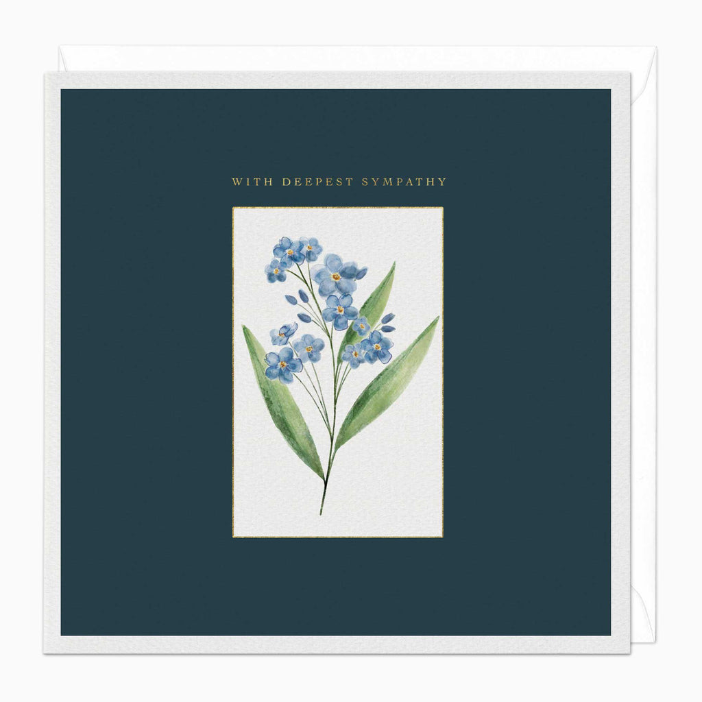Greeting Card-F037 - Forget-Me-Not Sympathy Card-Whistlefish