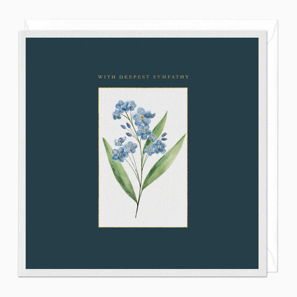 Greeting Card-F037 - Forget-Me-Not Sympathy Card-Whistlefish