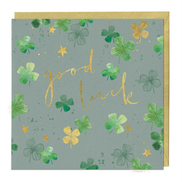 Greeting Card - F038 - Good Luck Clover Congratulations Card - Good Luck Clover Congratulations Card - Whistlefish