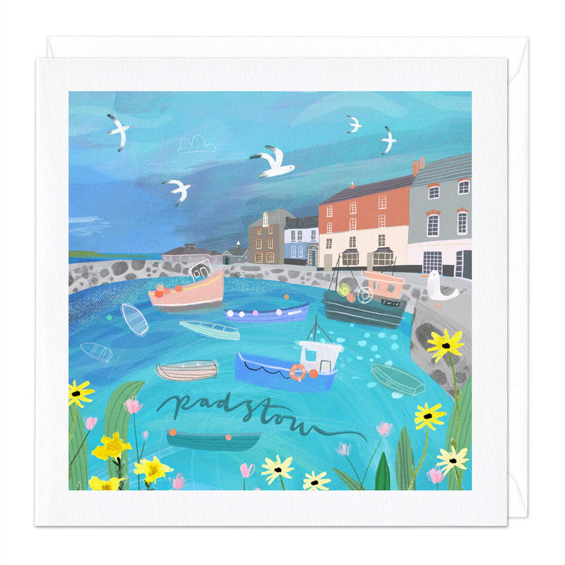 Greeting Card - F040 - Padstow Travel Art Card - St Ives Travel Art Card - Whistlefish