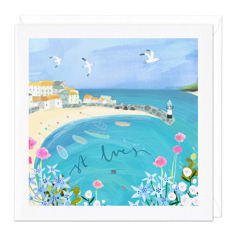 Greeting Card - F041 - St Ives Travel Art Card - Padstow Travel Art Card - Whistlefish