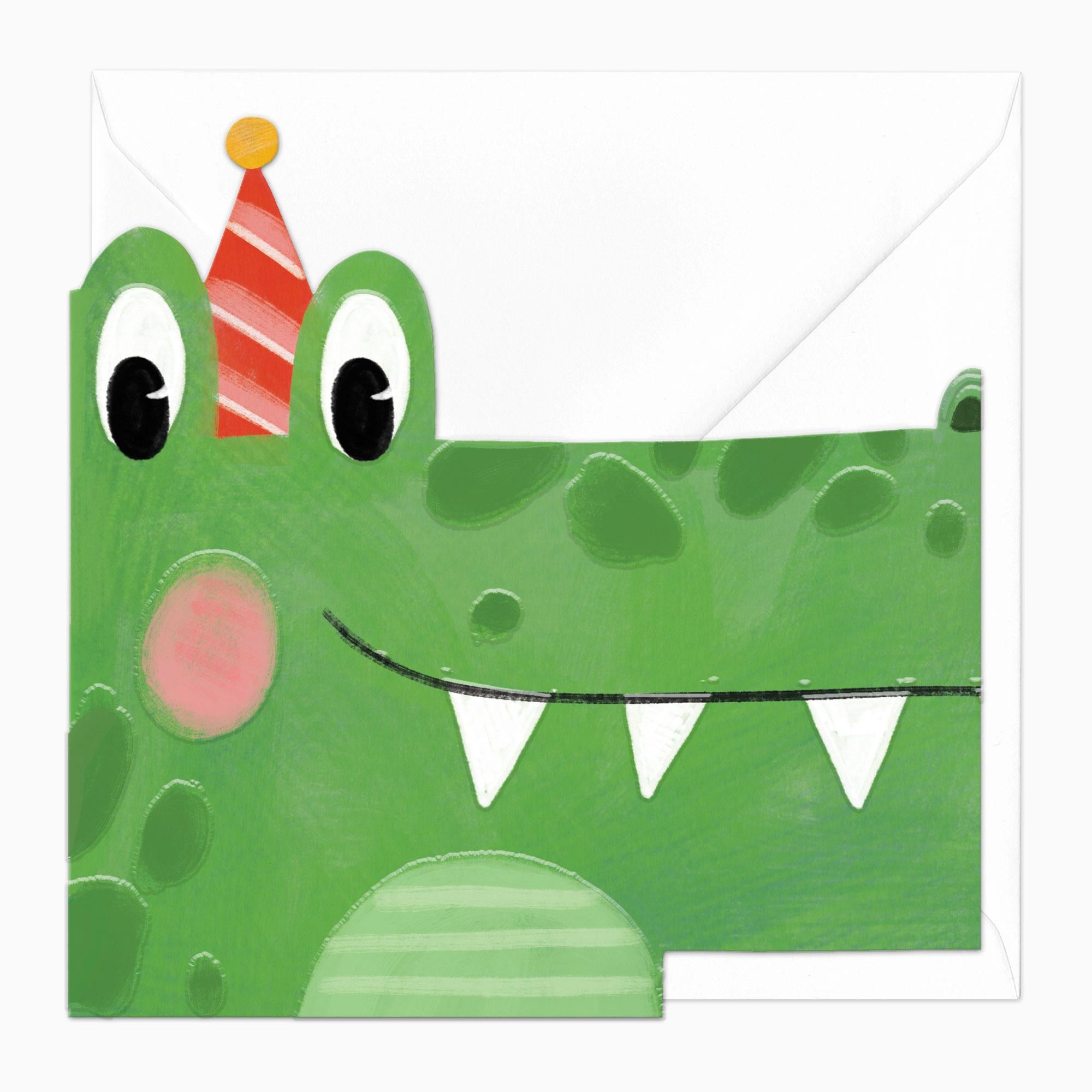 Greeting Card-F049 - Colin The Crocodile Birthday Cut-Out Card-Whistlefish